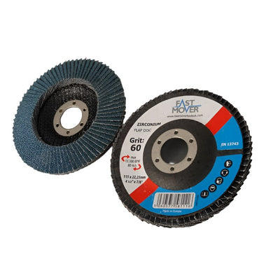 Abrasive: Flap Disc, Zirconium, 115mm, 10 X Discs